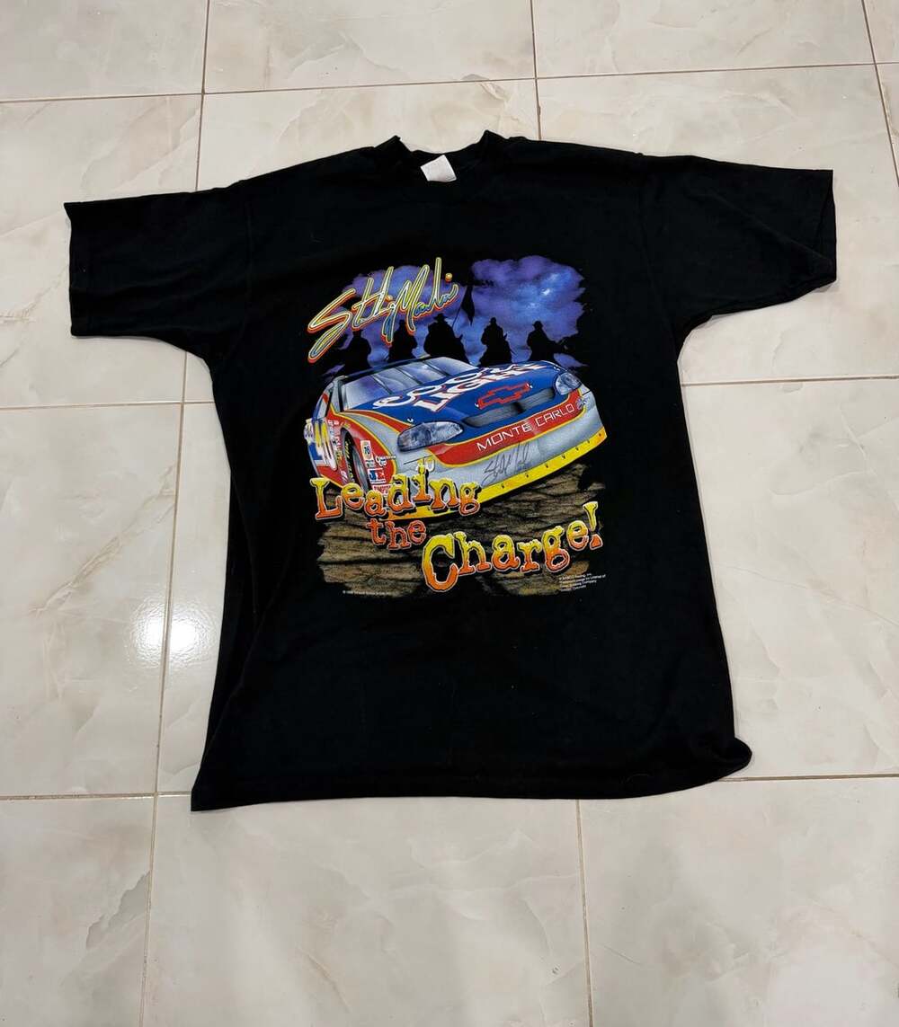 Vintage 1998 Sterling Marlin Coors Light Leading The Charge NASCAR T-Shirt
